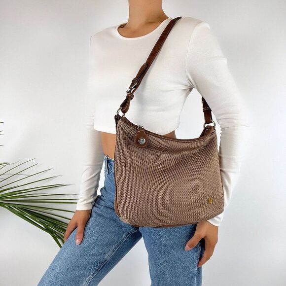 Vintage Y2K Brown Cottagecore Woven Boho Shoulder Bag Purse - Picture 4 of 8